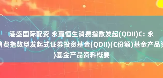 港盛国际配资 永赢恒生消费指数发起(QDII)C: 永赢恒生消费指数型发起式证券投资基金(QDII)(C份额)基金产品资料概要